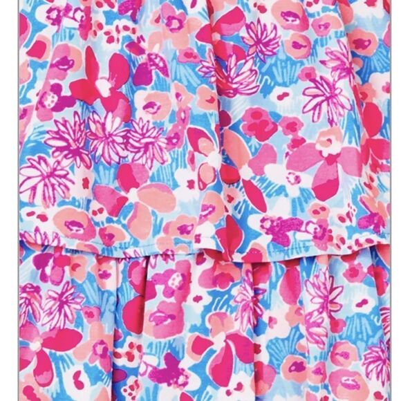 Lilly Pulitzer Mini  Dress Womens Size Small Floral Sleeveless Tiered Ruffle - Picture 5 of 16